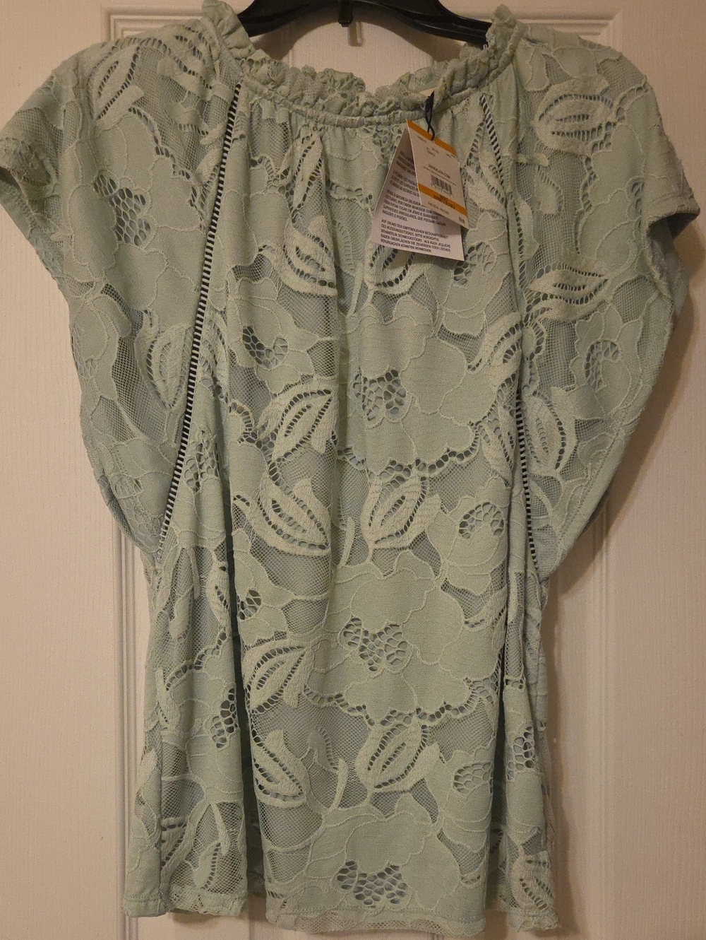 Anne Klein Pale Mint Lace Blouse